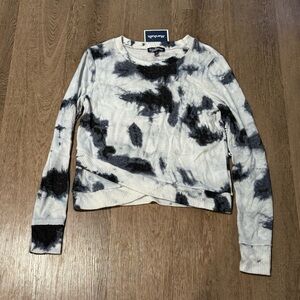 Black and White Tie-Dye Women's Sweatshirt